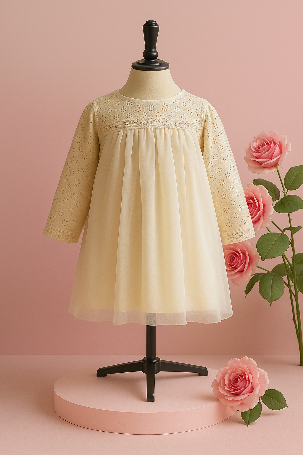 VESTIDO CREMA DE NUBE - VBM009