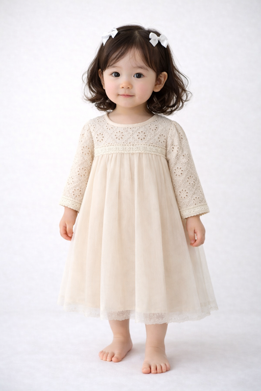 VESTIDO CREMA DE NUBE - VBM009